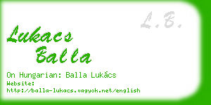 lukacs balla business card