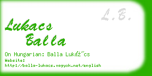 lukacs balla business card